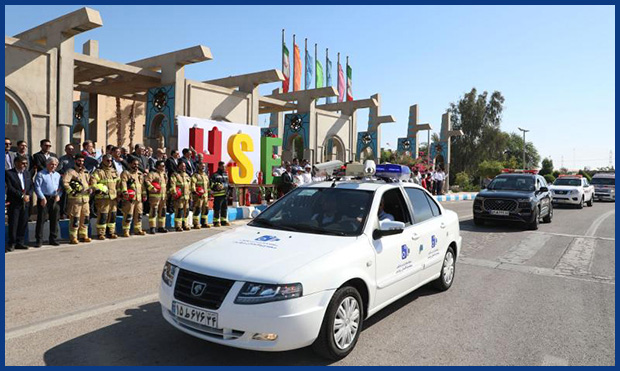 در منطقۀ ویژۀ اقتصادی پتروشیمی، رژۀ خودروها برگزار گردید در منطقۀ ویژۀ اقتصادی پتروشیمی، رژۀ خودروها برگزار گردید