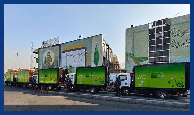 خودروهای عرضۀ بنزین سوپر وارداتی در پایتخت استقرار یافتند خودروهای عرضۀ بنزین سوپر وارداتی در پایتخت استقرار یافتند